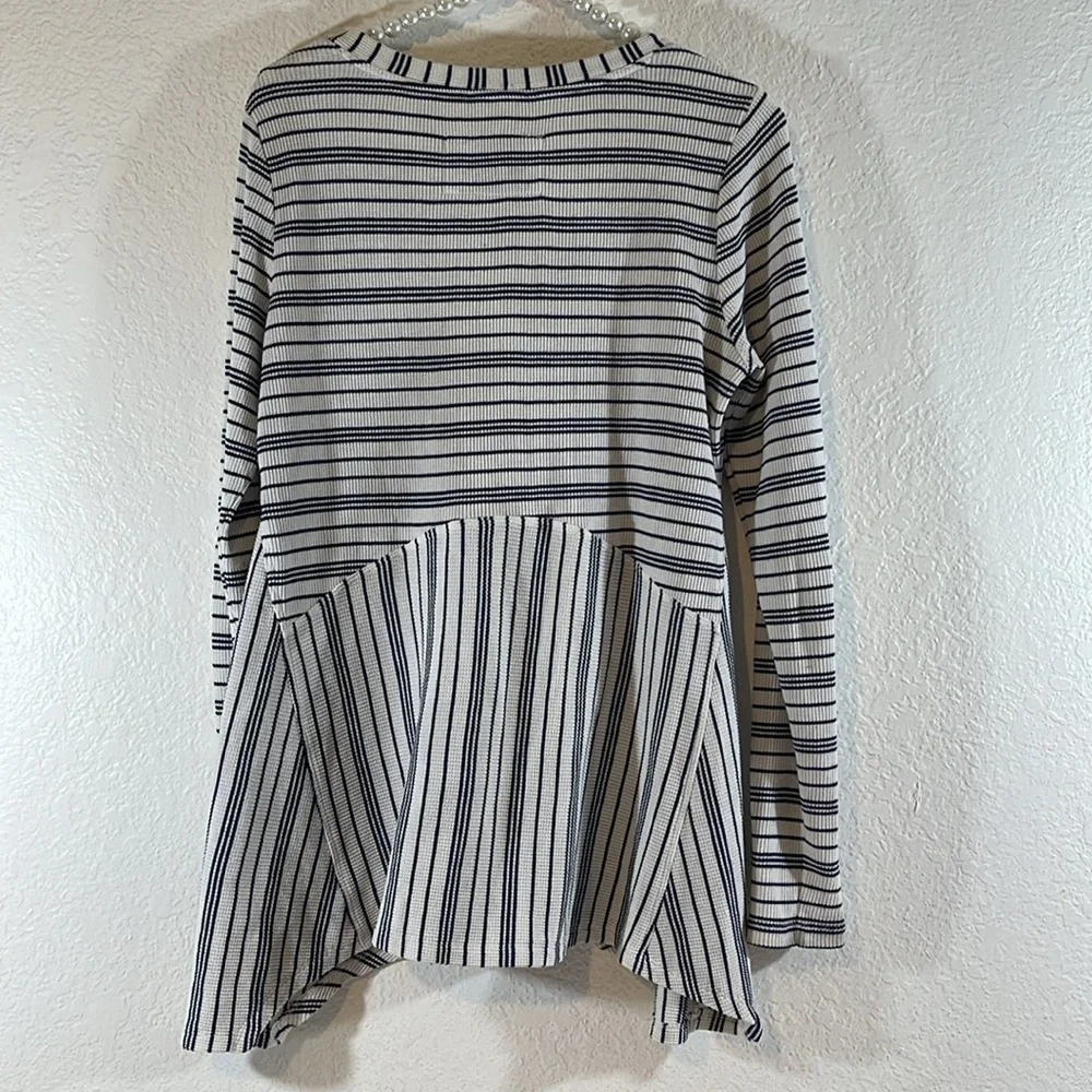 Anthropologie Maeve Eliza Thermal Stripe Long Sleeve Tunic Size Medium OB1089995 - Picture 5 of 11